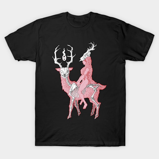 Lady on a deer T-Shirt by BRAVE CREATION